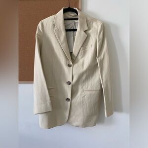 New Cos Relaxed Fit Lightweight Blazer Light Beige Size 4